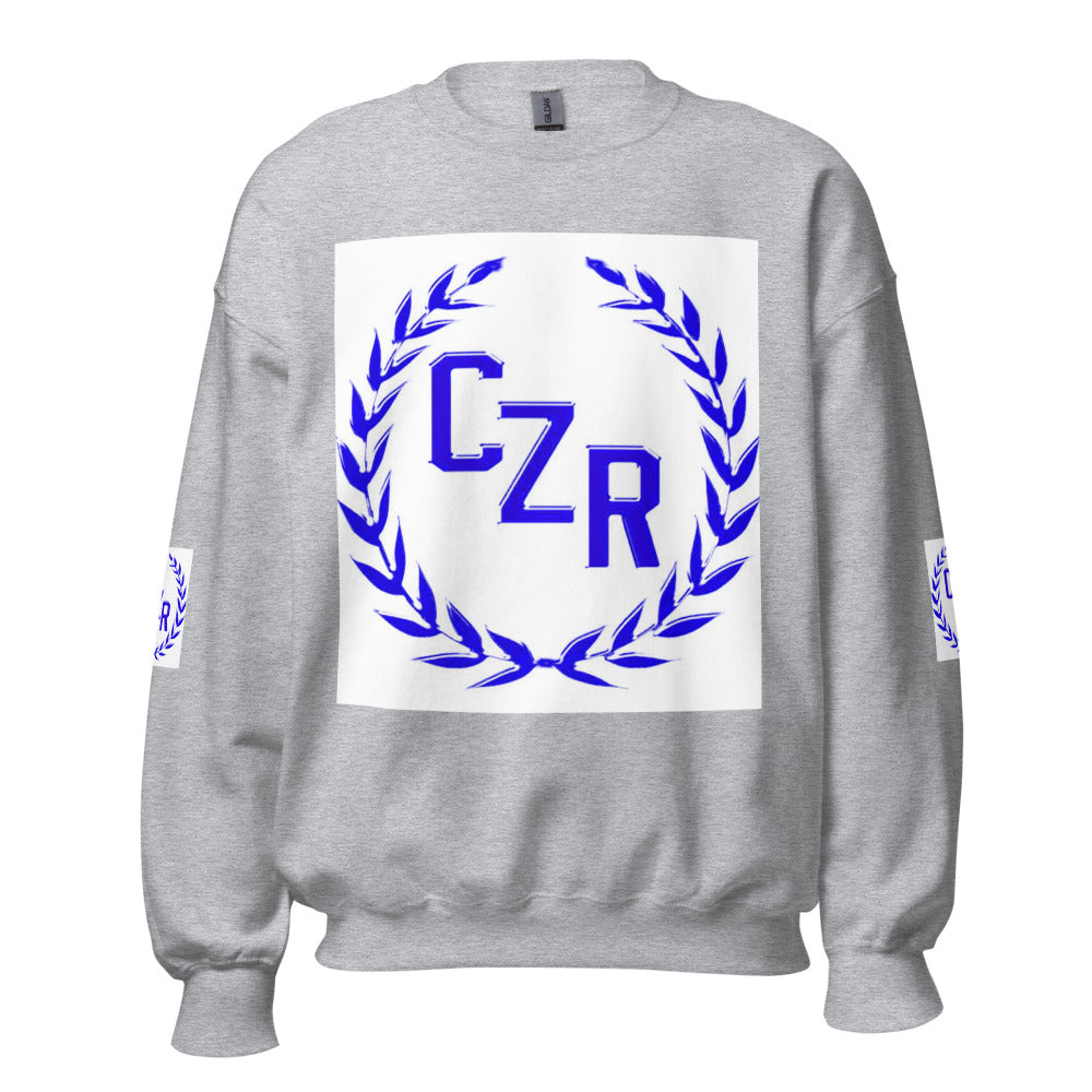 CZR RECORDS APPAREL - Classic Fit Crewneck Box Logo Long Sleeve Sweater