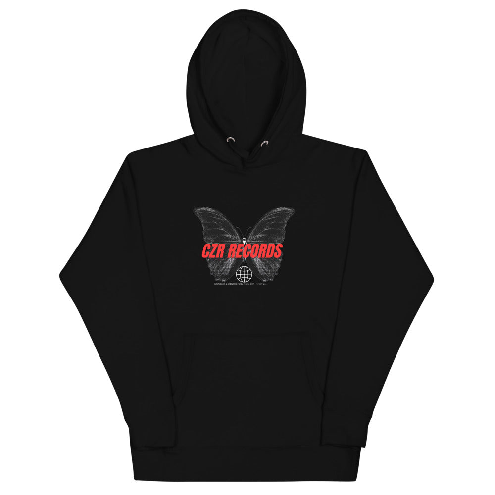 CZR RECORDS Apparel - Butterfly Doors Red Font Hoodie