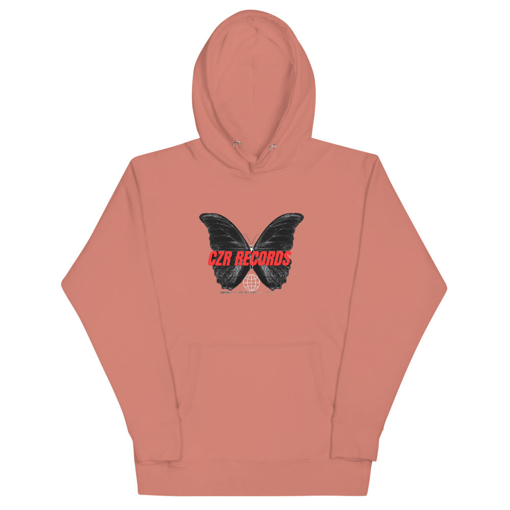 CZR RECORDS Apparel - Butterfly Doors Red Font Hoodie