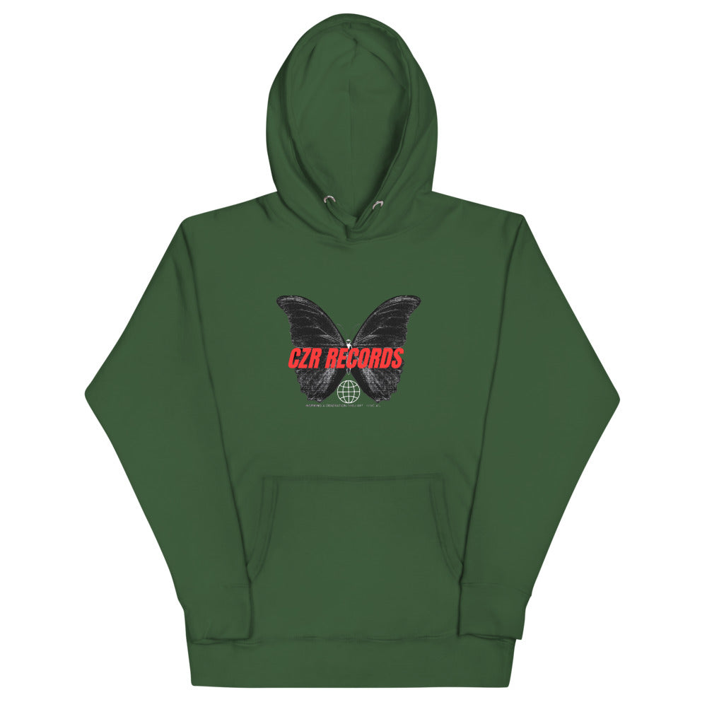 CZR RECORDS Apparel - Butterfly Doors Red Font Hoodie