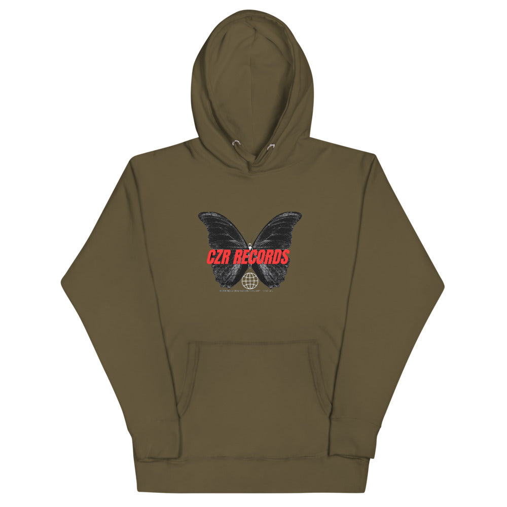 CZR RECORDS Apparel - Butterfly Doors Red Font Hoodie