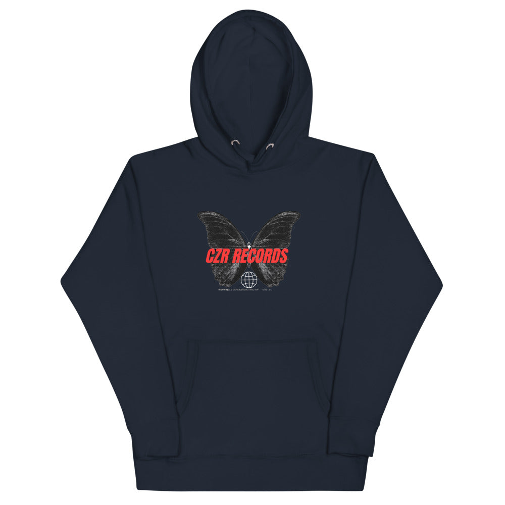 CZR RECORDS Apparel - Butterfly Doors Red Font Hoodie