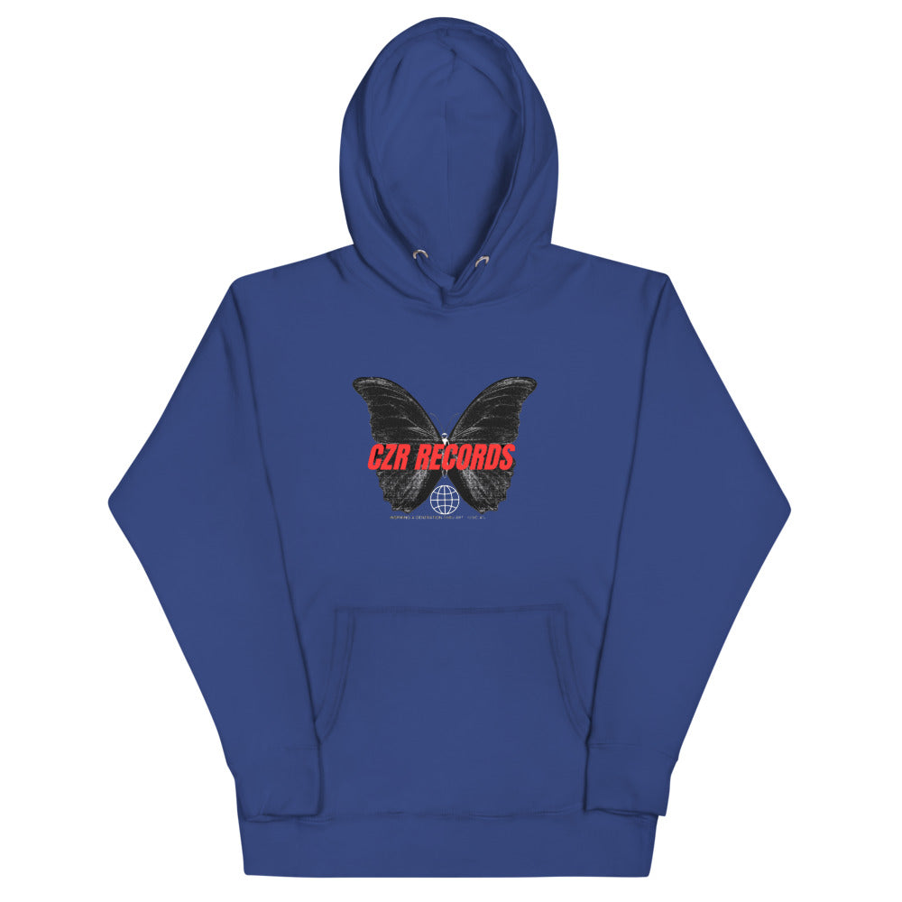 CZR RECORDS Apparel - Butterfly Doors Red Font Hoodie