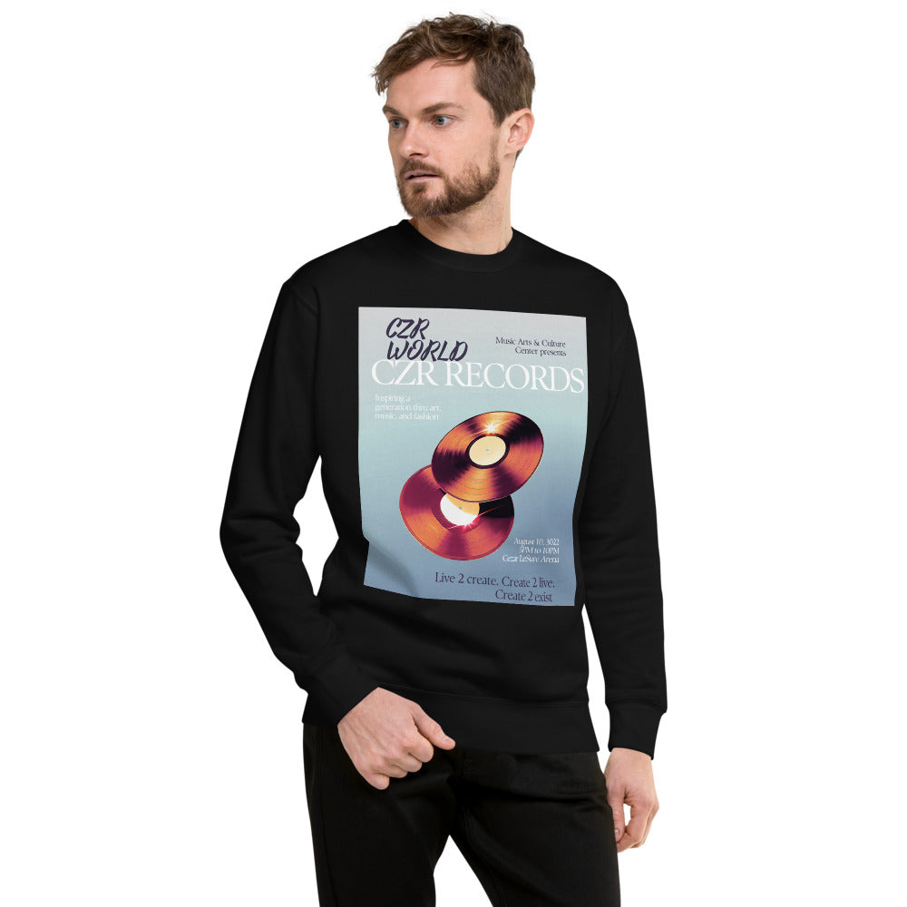 CZR RECORDS APPAREL - Men's Vinyl Record Premium Sweatshirt