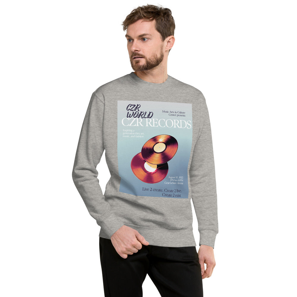 CZR RECORDS APPAREL - Men's Vinyl Record Premium Sweatshirt