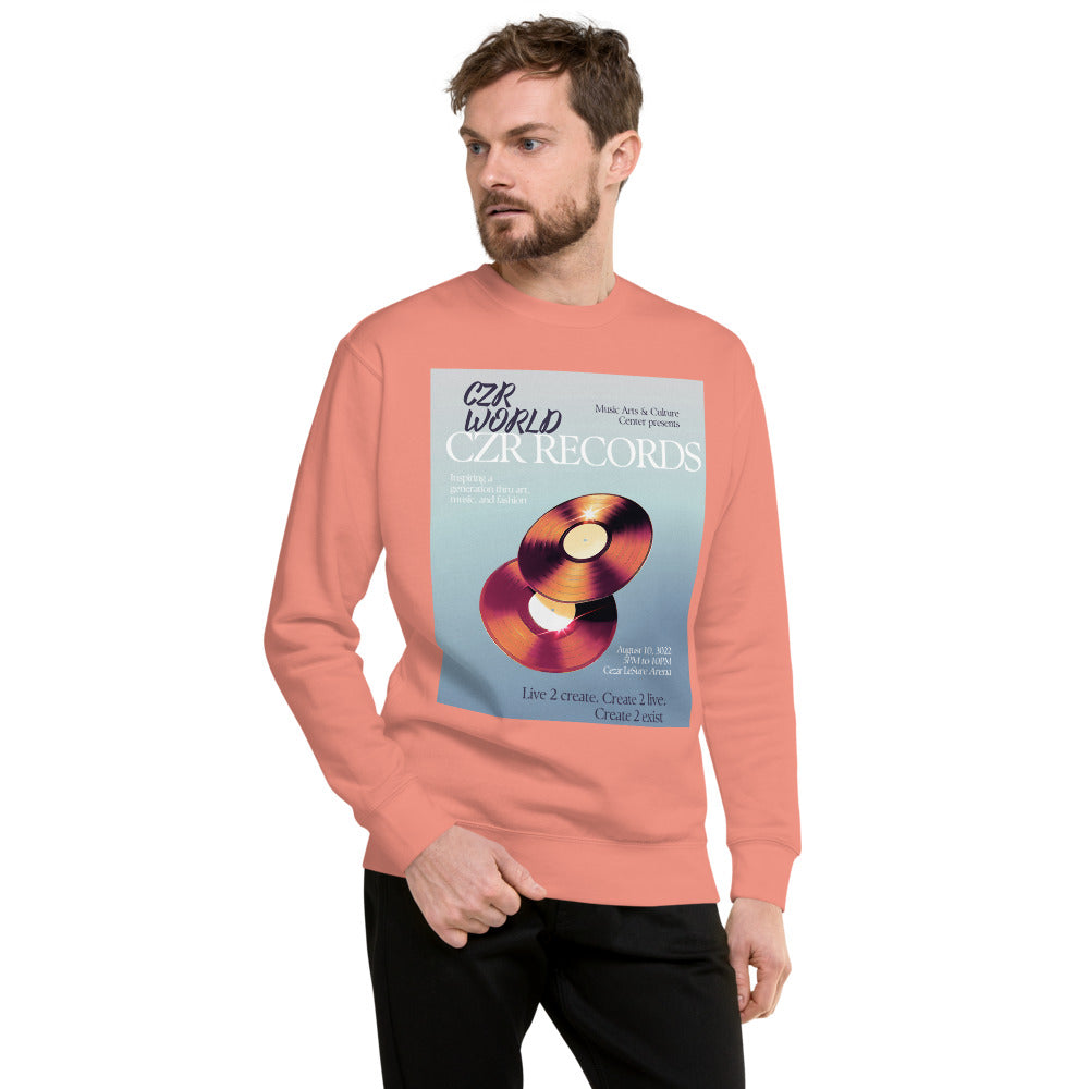 CZR RECORDS APPAREL - Men's Vinyl Record Premium Sweatshirt