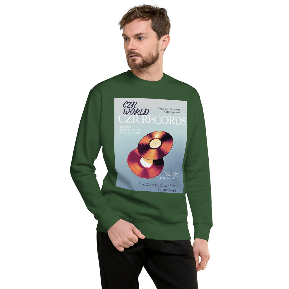 CZR RECORDS APPAREL - Men's Vinyl Record Premium Sweatshirt