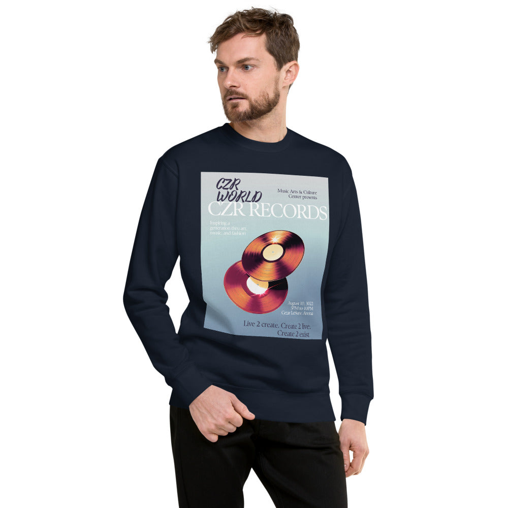 CZR RECORDS APPAREL - Men's Vinyl Record Premium Sweatshirt