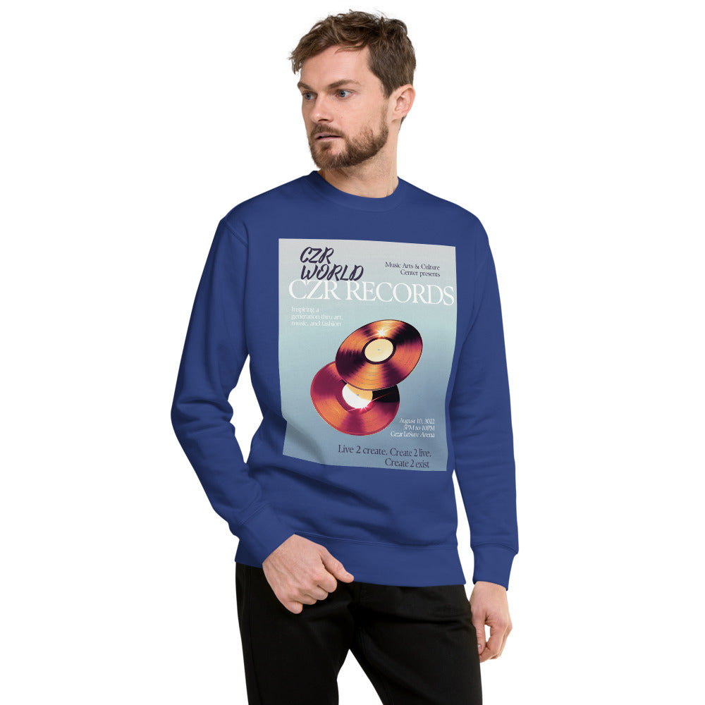 CZR RECORDS APPAREL - Men's Vinyl Record Premium Sweatshirt