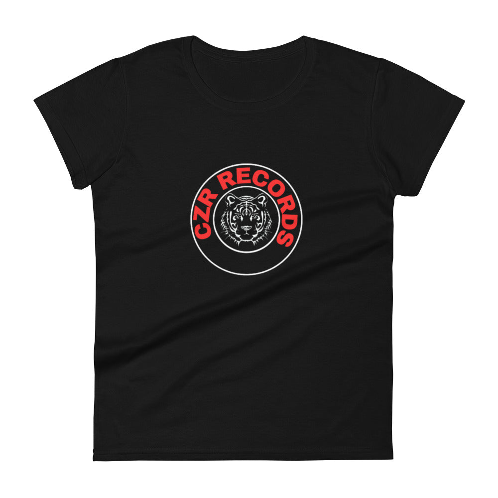CZR RECORDS APPAREL - Tiger Circle Red Font Women's short sleeve t-shirt
