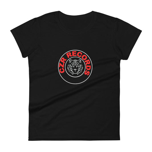 CZR RECORDS APPAREL - Tiger Circle Red Font Women's short sleeve t-shirt