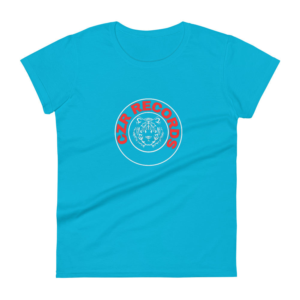 CZR RECORDS APPAREL - Tiger Circle Red Font Women's short sleeve t-shirt