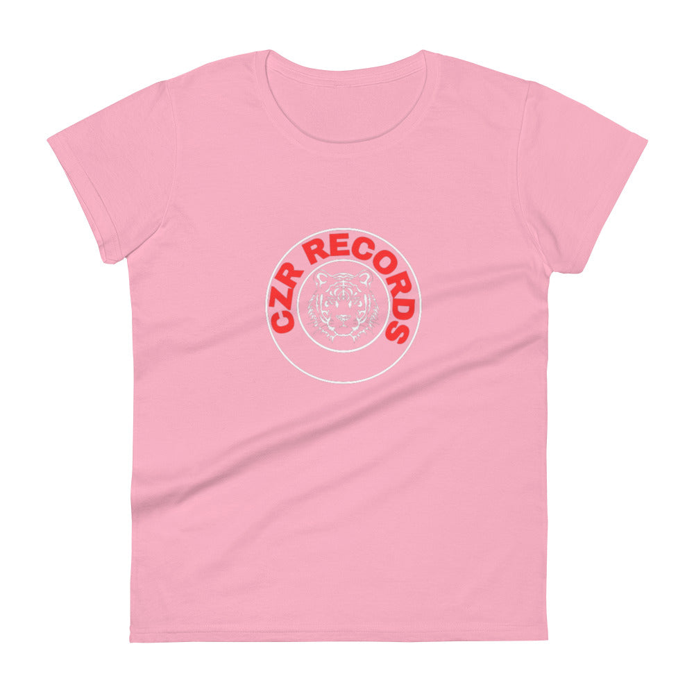 CZR RECORDS APPAREL - Tiger Circle Red Font Women's short sleeve t-shirt