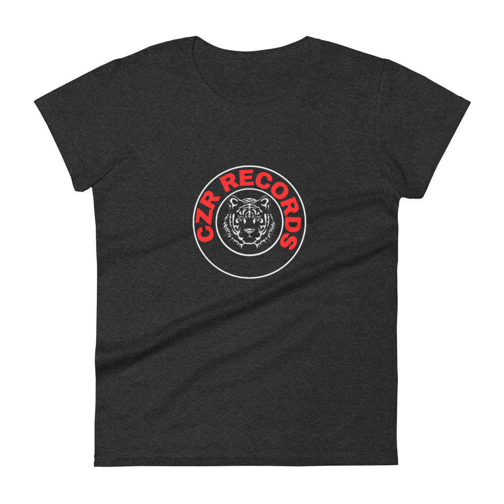 CZR RECORDS APPAREL - Tiger Circle Red Font Women's short sleeve t-shirt