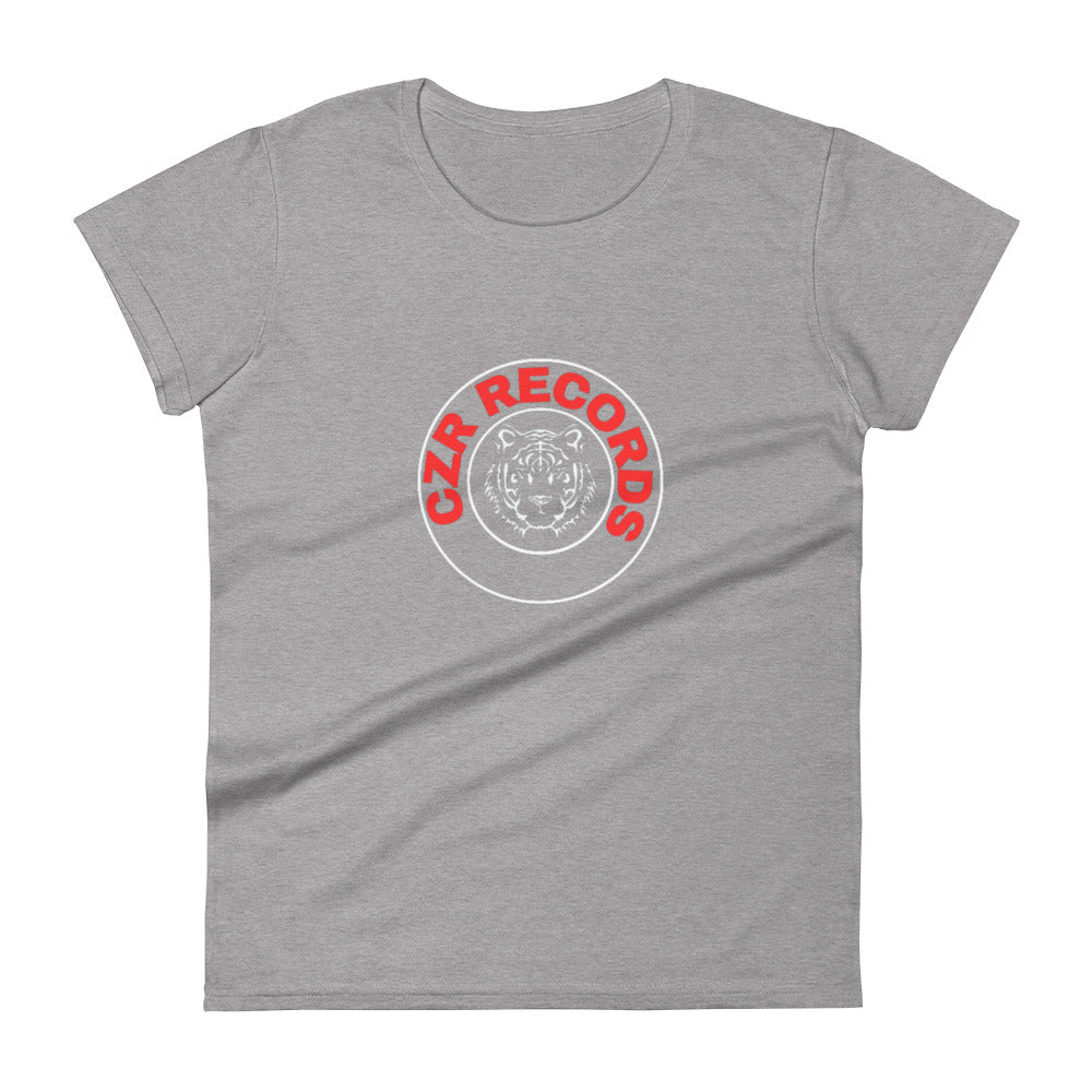CZR RECORDS APPAREL - Tiger Circle Red Font Women's short sleeve t-shirt
