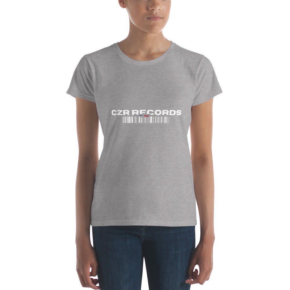 CZR RECORDS APPAREL- Women's Barcode Short Sleeve T-Shirt