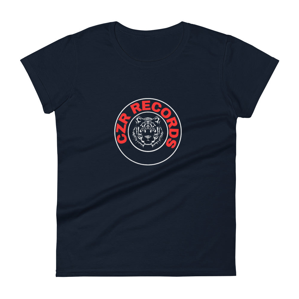 CZR RECORDS APPAREL - Tiger Circle Red Font Women's short sleeve t-shirt