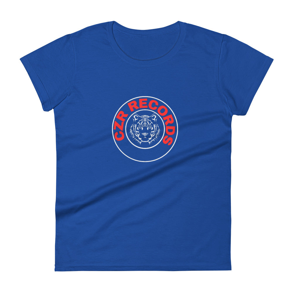 CZR RECORDS APPAREL - Tiger Circle Red Font Women's short sleeve t-shirt