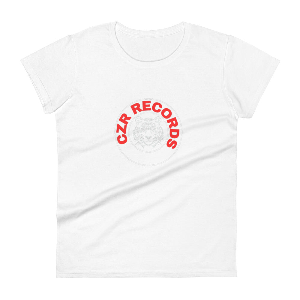 CZR RECORDS APPAREL - Tiger Circle Red Font Women's short sleeve t-shirt